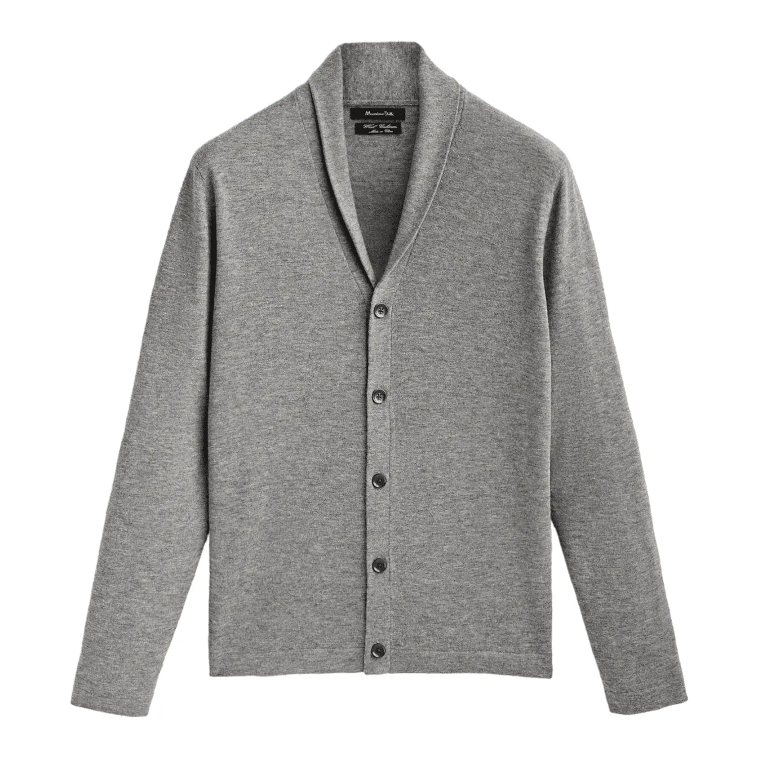 

Кардиган Massimo Dutti Knit Cardigan With Shawl Collar, серый