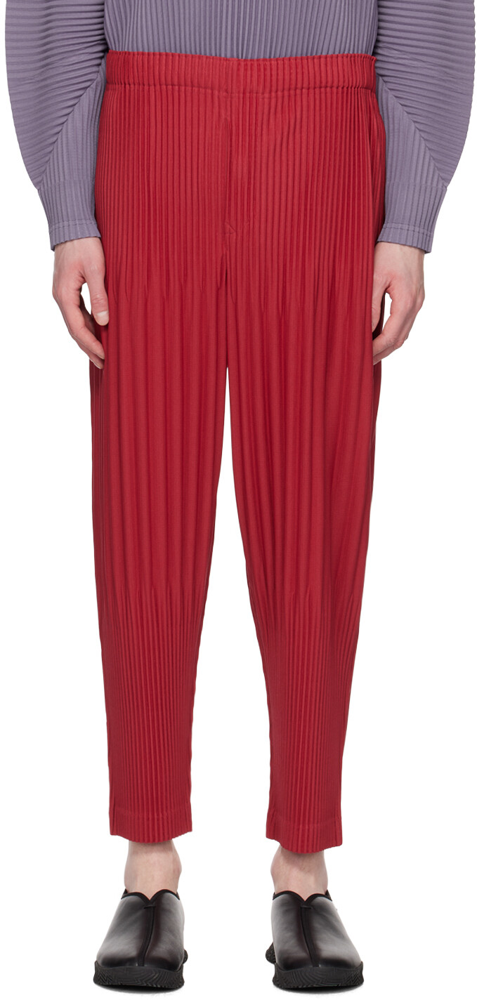 

Красные февральские брюки Monthly Color Homme Plissé Issey Miyake, Красный