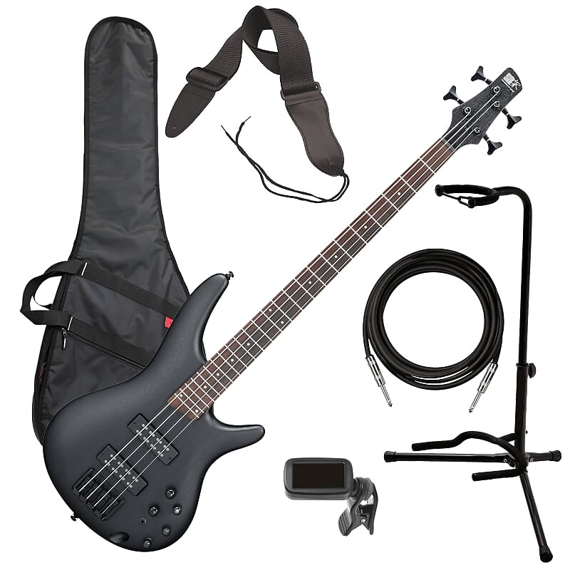 

Ibanez SR300EB 4-струнная бас-гитара, цвет Weathered Black - Bass Essentials Bundle
