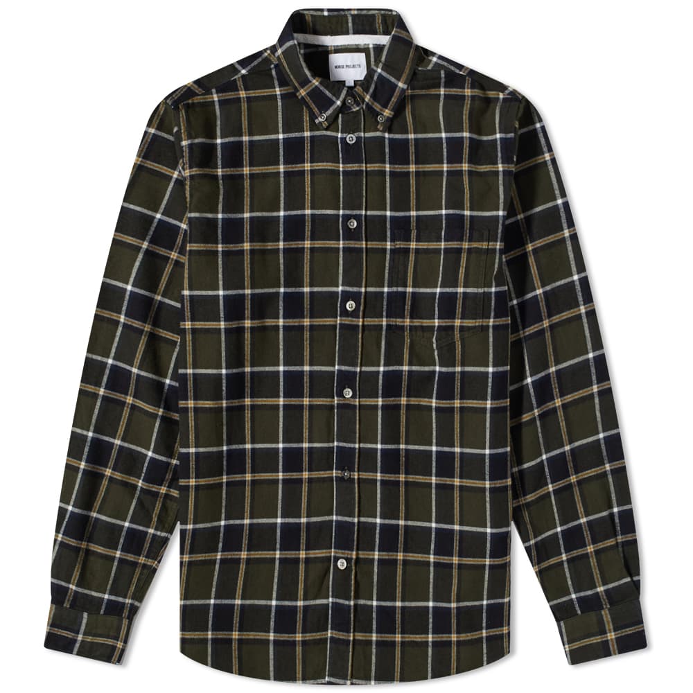 цена Рубашка Norse Projects Anton Brushed Flannel Check Button Down Shirt