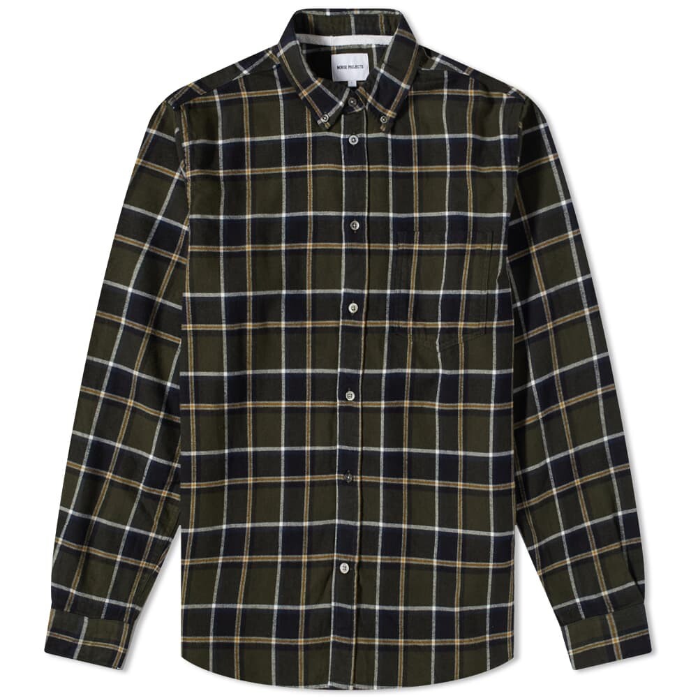 цена Рубашка Norse Projects Anton Brushed Flannel Check Button Down Shirt