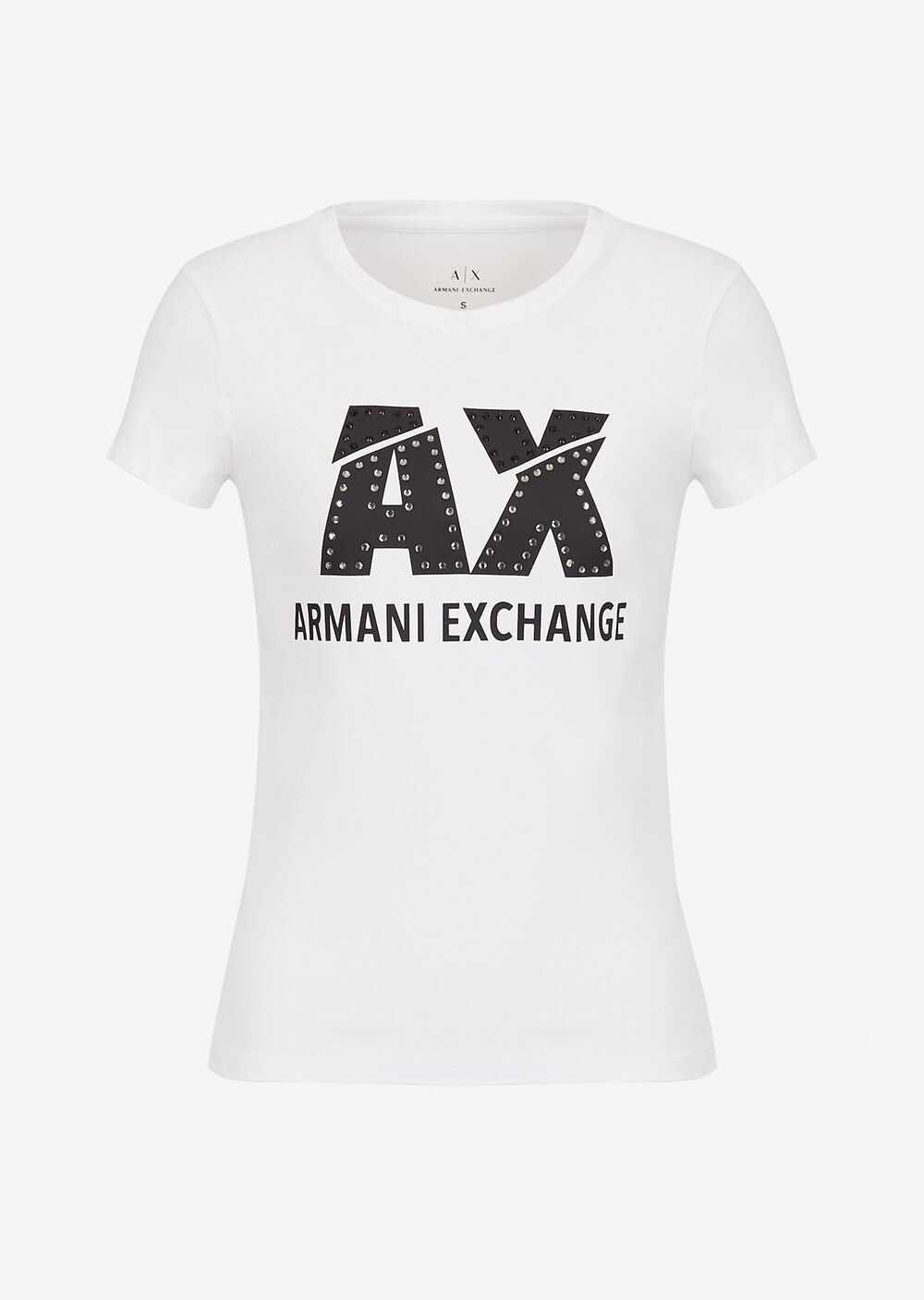 

Футболка узкого кроя из эластичного хлопкового джерси Armani Exchange, белый