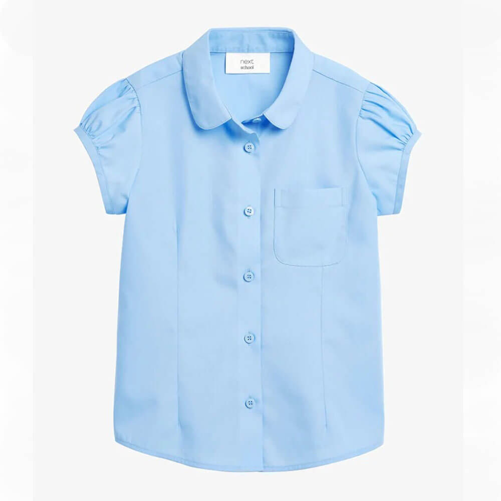 Рубашка для девочки Next, голубой платье расклешенное с закругленным отложным воротником 9 лет 132 см синий