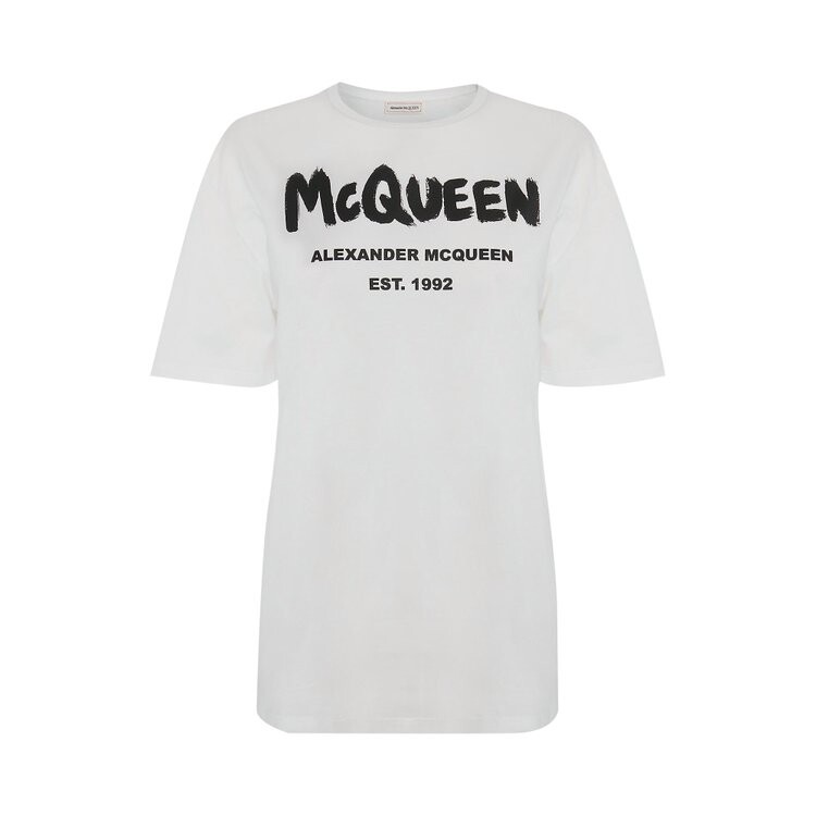

Футболка Alexander McQueen Graffiti T-Shirt 'White/Black', белый