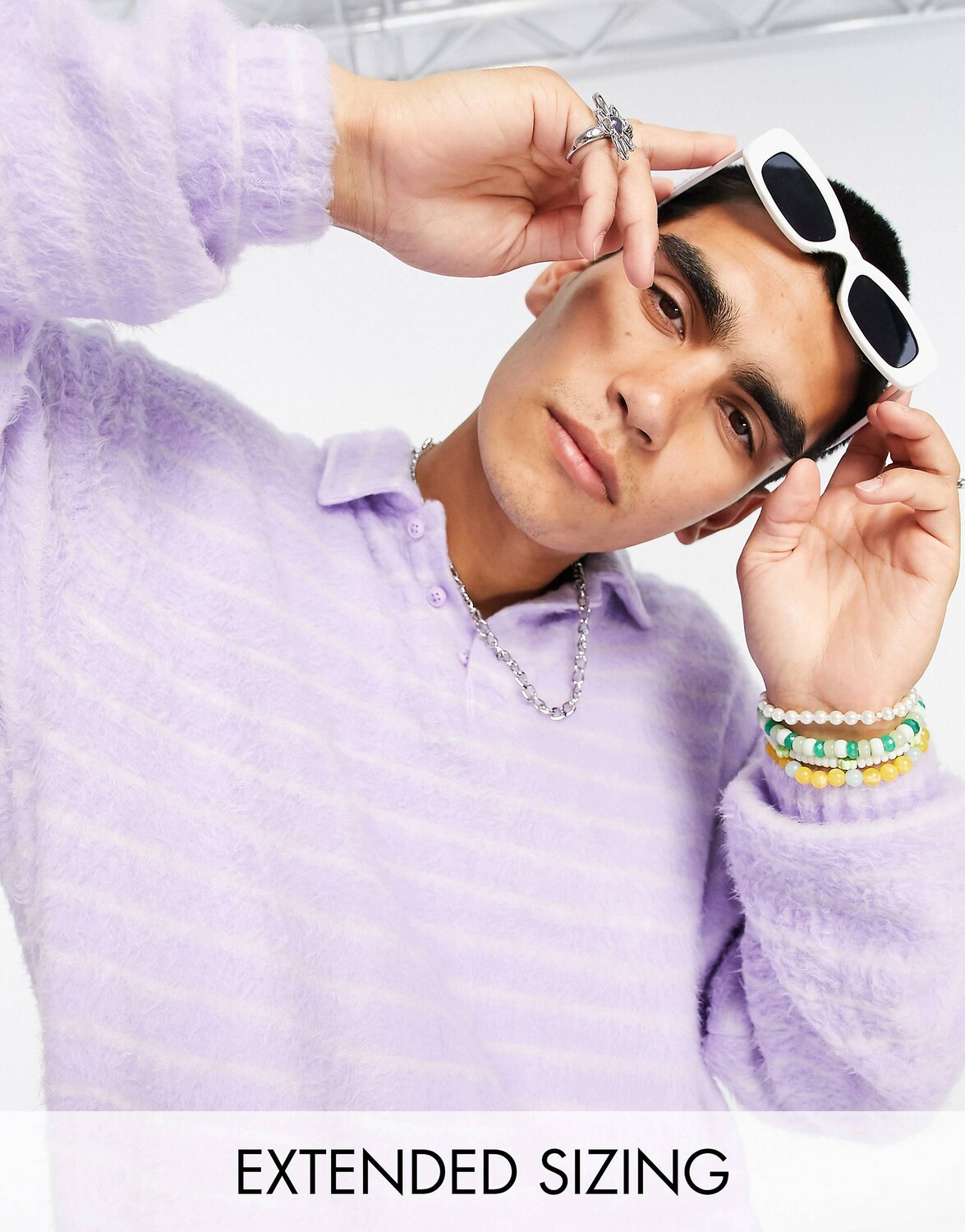 

Толстовка регби оверсайз в сиреневую полоску ASOS DESIGN из ткани с начесом, Фиолетовый