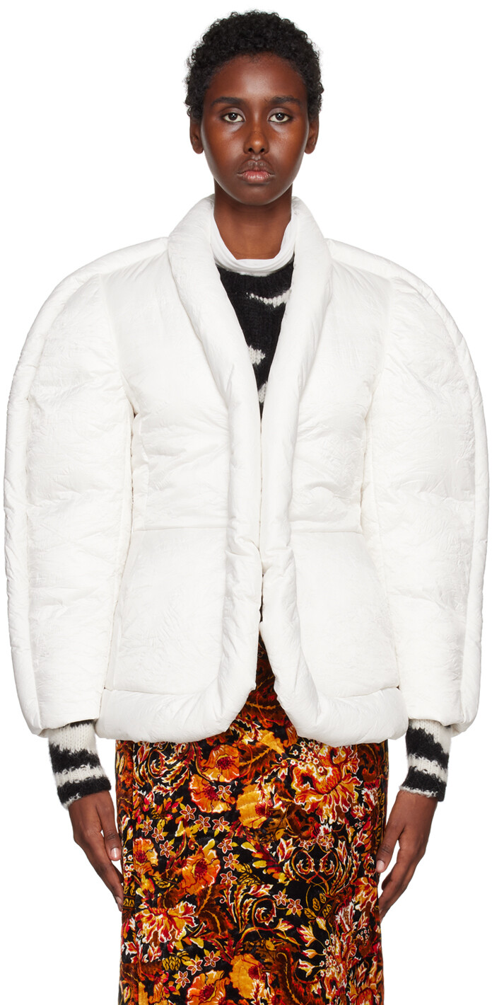 

Белый мятый пуховик Dries Van Noten