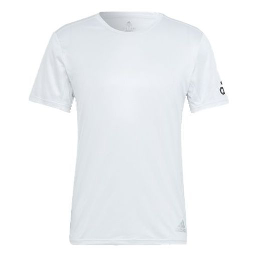 Футболка Adidas Round Neck Pullover Solid Color Short Sleeve White, Белый women solid o neck short sleeve top