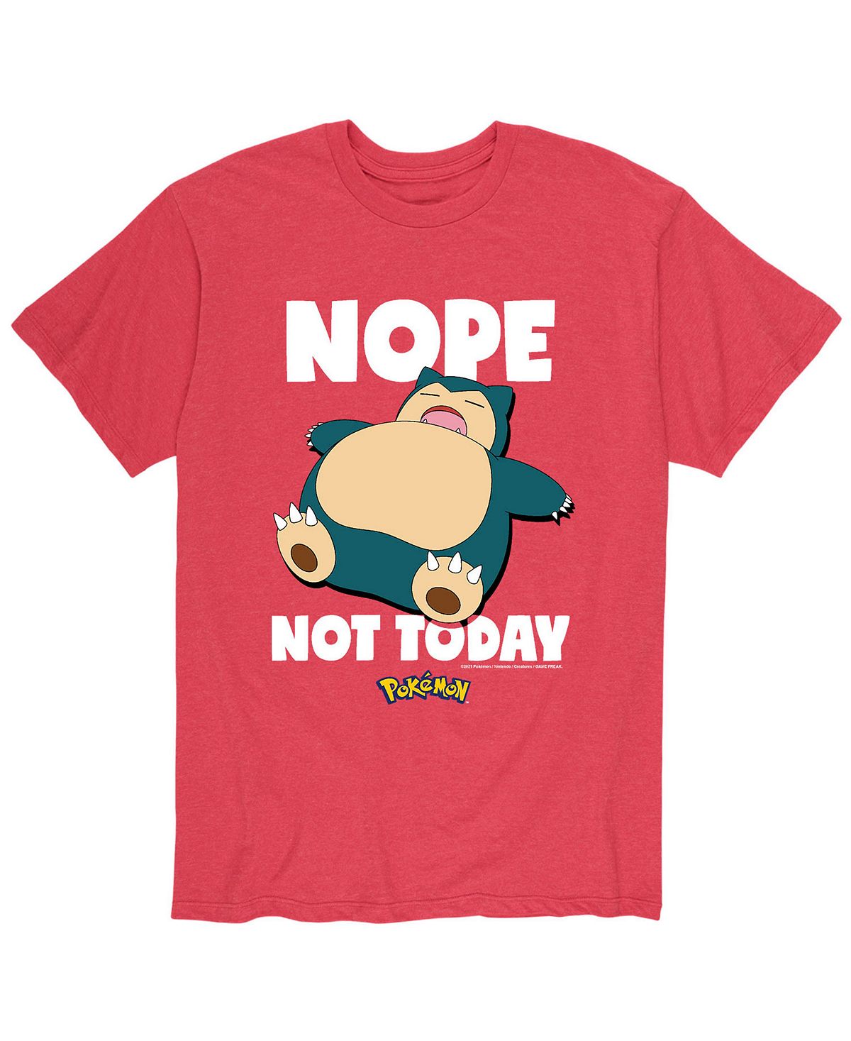 Мужская футболка pokemon nope not today AIRWAVES, красный nope still not engaged funny relationship status shirt