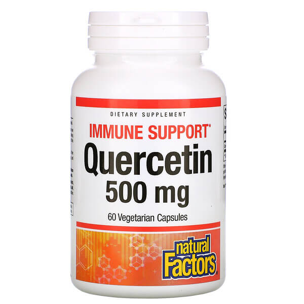 Кверцетин Natural Factors 500 мг, 60 капсул natural factors глюкозамин 500 мг хондроитин 400 мг 60 капсул