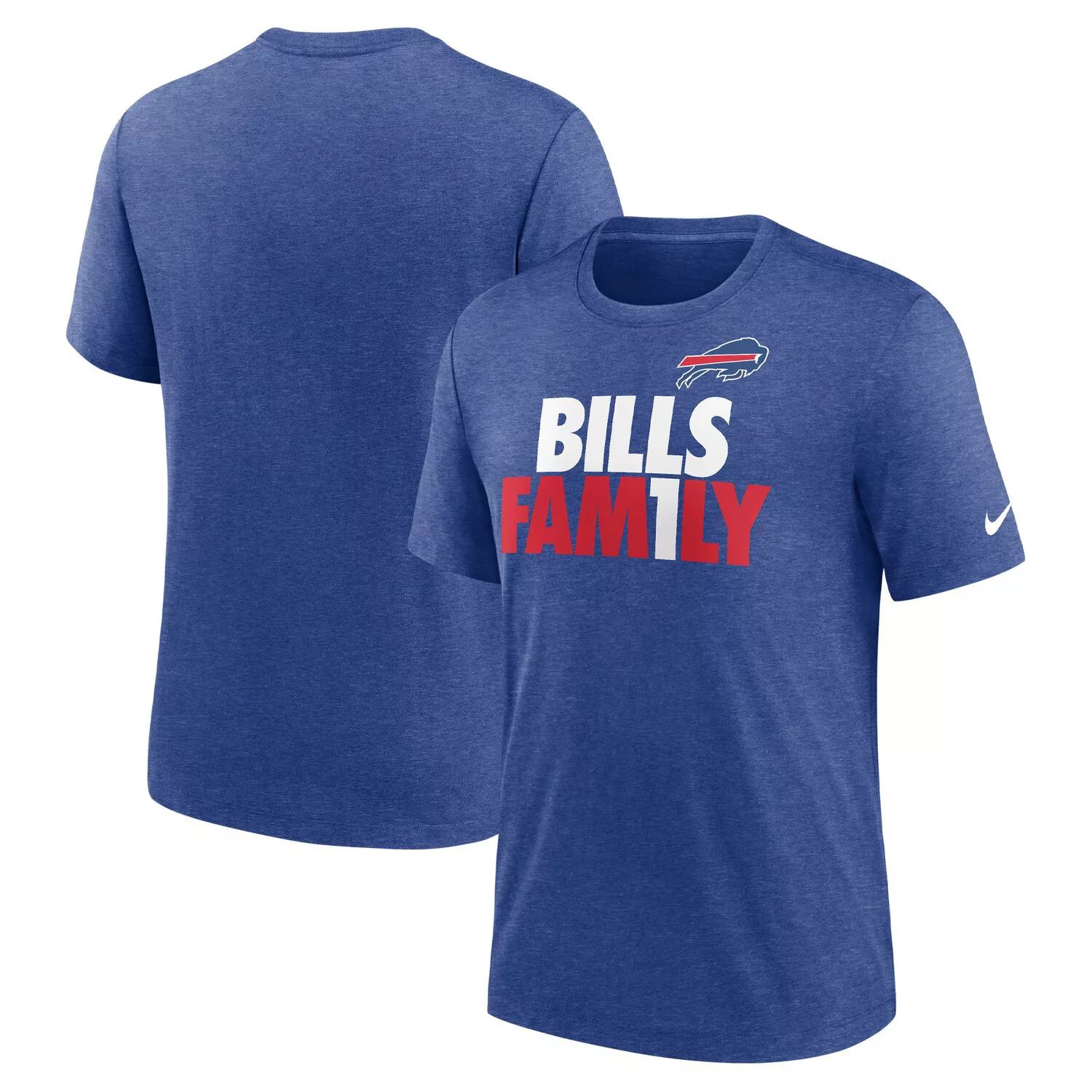 Мужская футболка с принтом Royal Buffalo Bills Local Tri-Blend Nike мужская футболка royal buffalo bills field goal pocket tri blend с меланжевым покрытием fanatics мульти