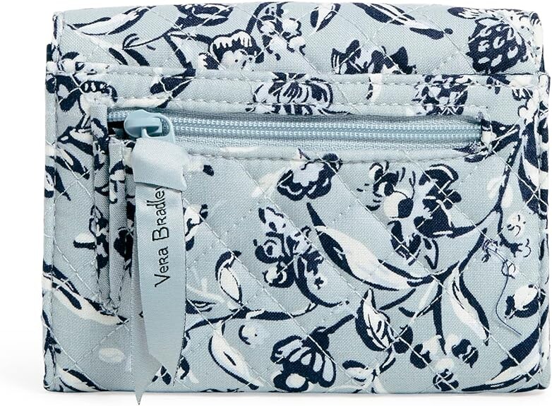 

Женский хлопковый компактный кошелек Vera Bradley Riley с RFID-защитой, многолетники серые