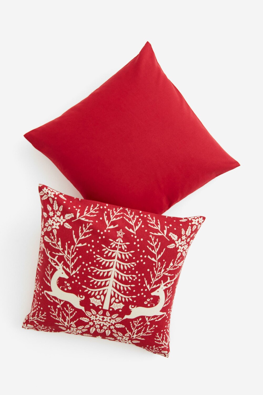 

Декоративные наволочки H&M Home Cotton Canvas Reindeer, 2 предмета, красный