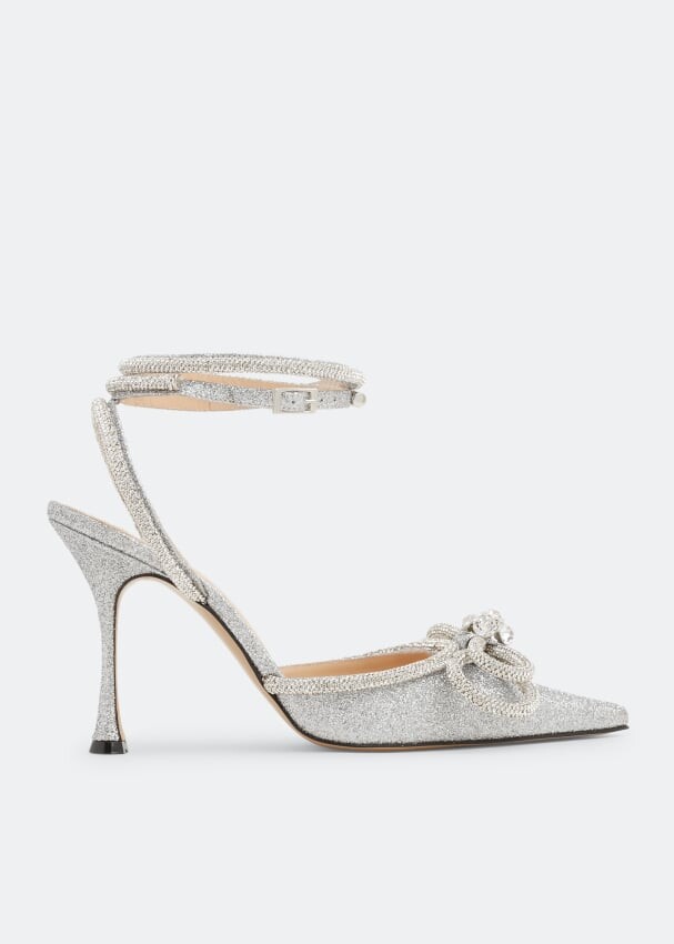 

Туфли MACH AND MACH Double bow glitter pumps, серебряный, Серый