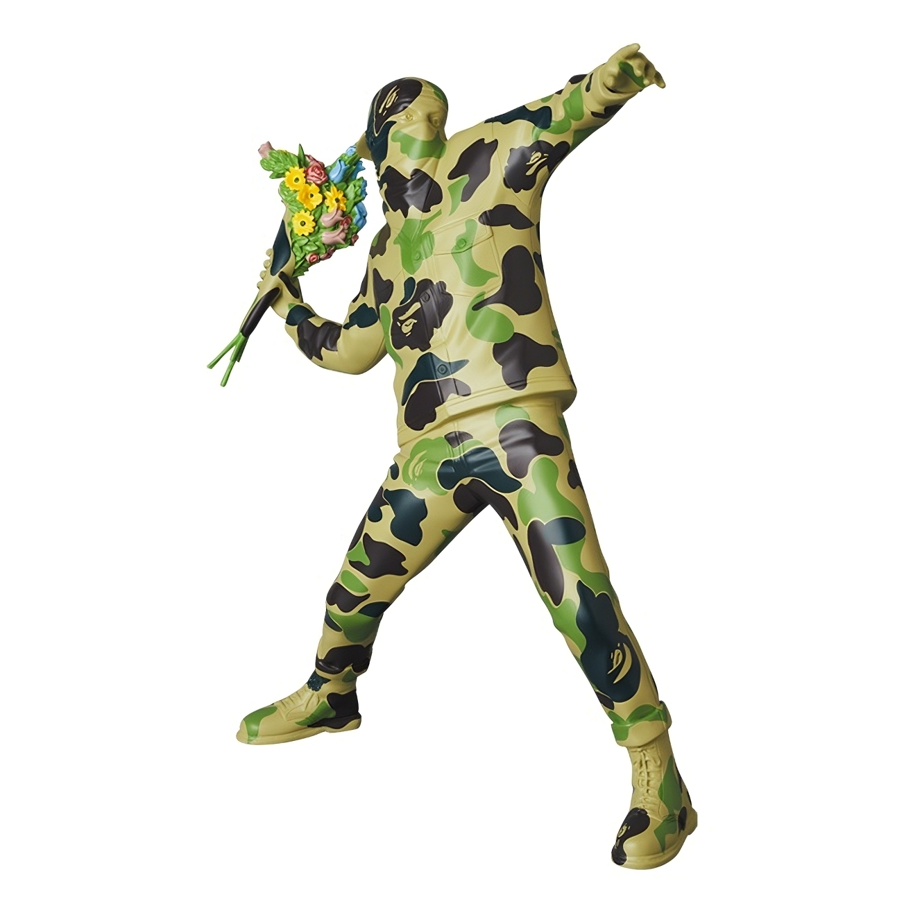Фигурка Medicom Toy Banksy Brandalism X BAPE Flower Bomber, зеленый фигурка совместимая с лего мисс бэнкси teknique из игры фортнайт