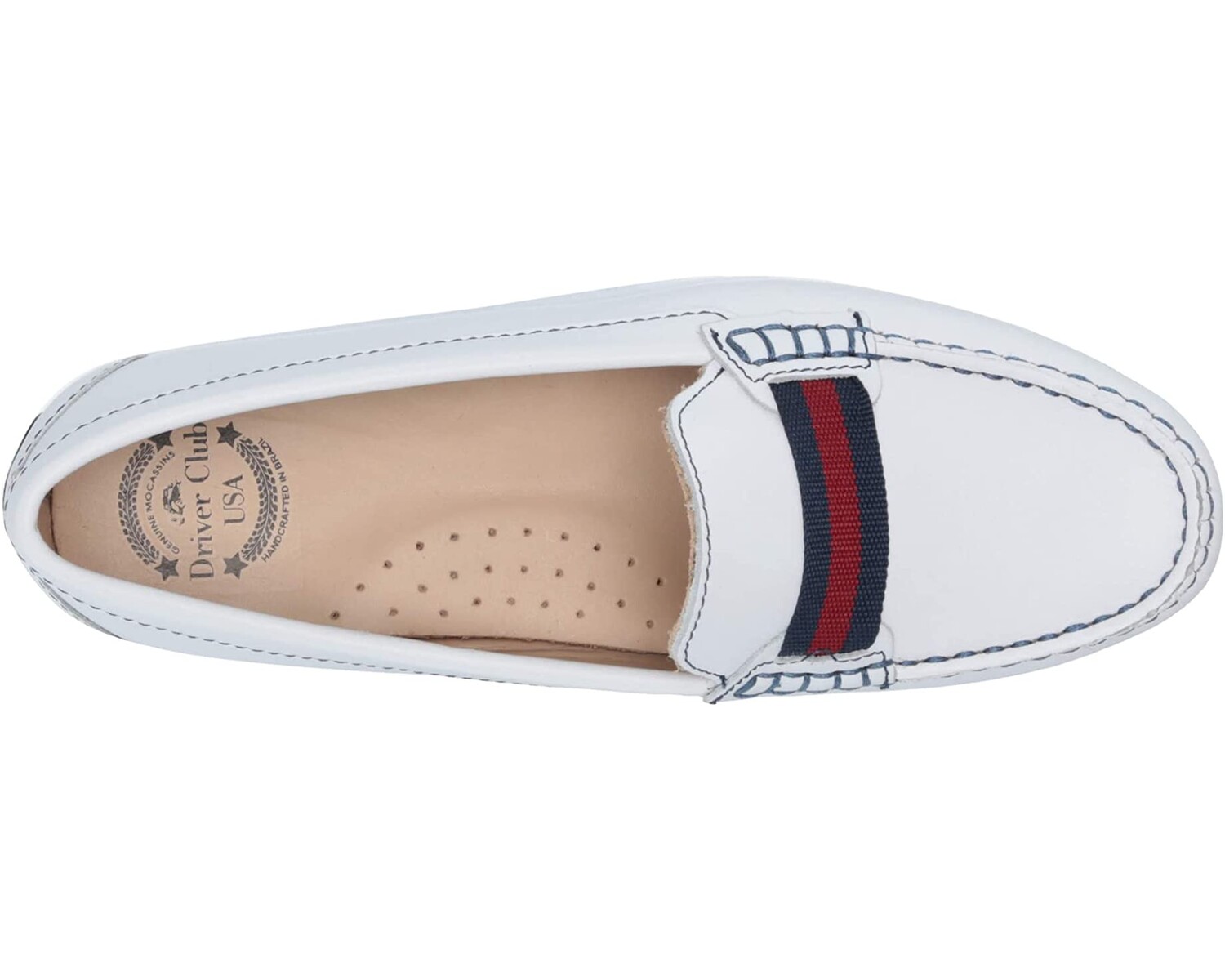 

Лоферы Women's Leather Made in Brazil Grow Gain Ribbon Detail Driver Moc Loafer Driver Club USA, белая наппа