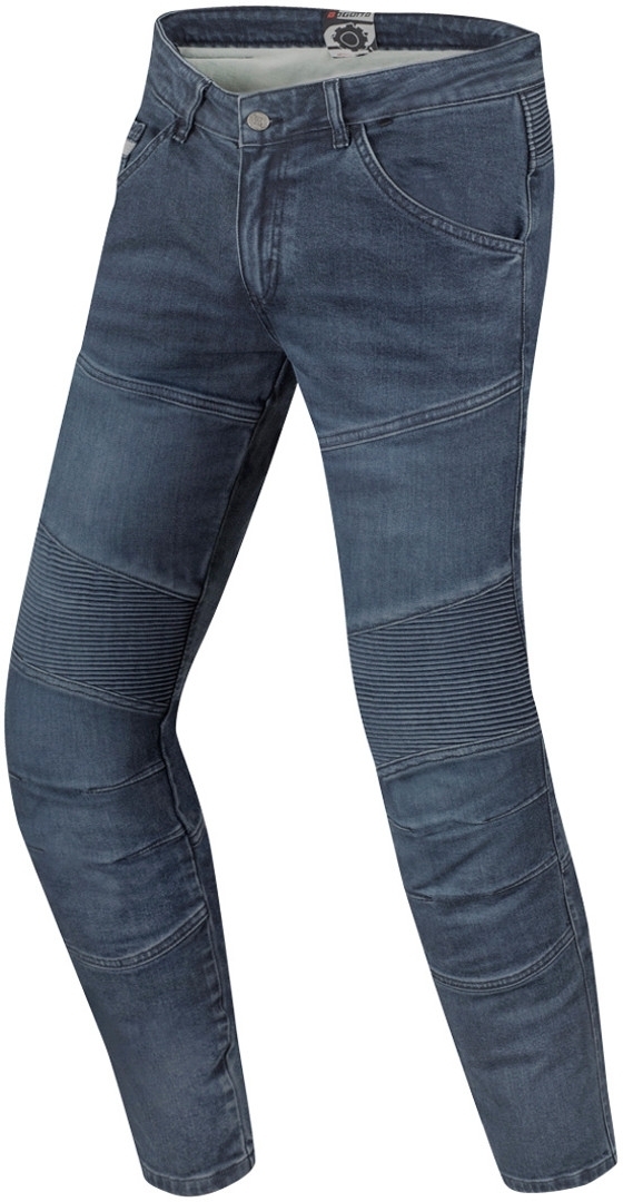 Мотоциклетные джинсовые брюки Bogotto Streton с логотипом, темно-синий джинсовые эластичные мотоциклетные джинсы scott синий