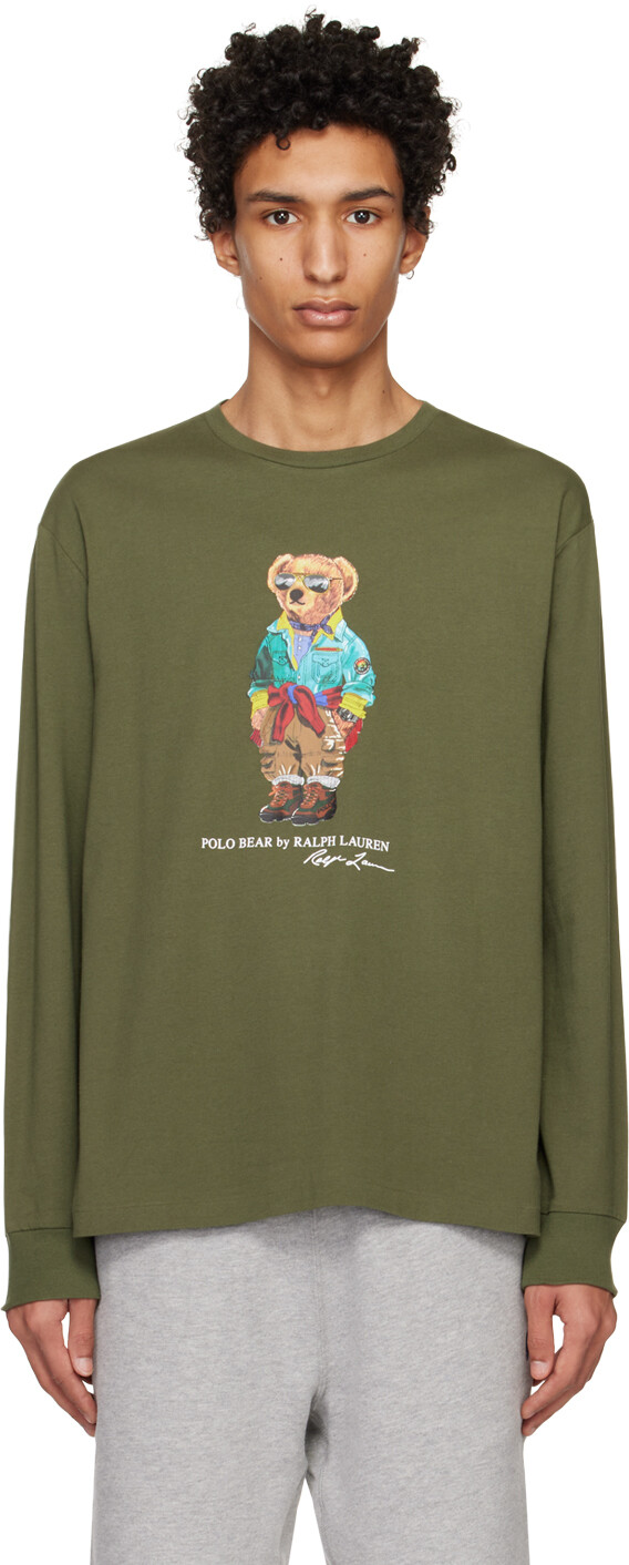 

Зеленая футболка с длинным рукавом Polo Bear Polo Ralph Lauren