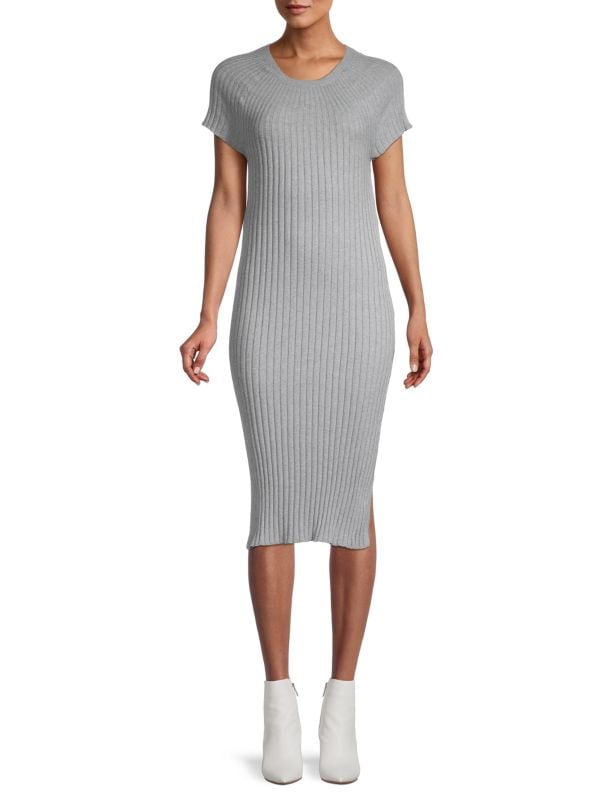 Облегающее платье в рубчик Saks Fifth Avenue Grey
