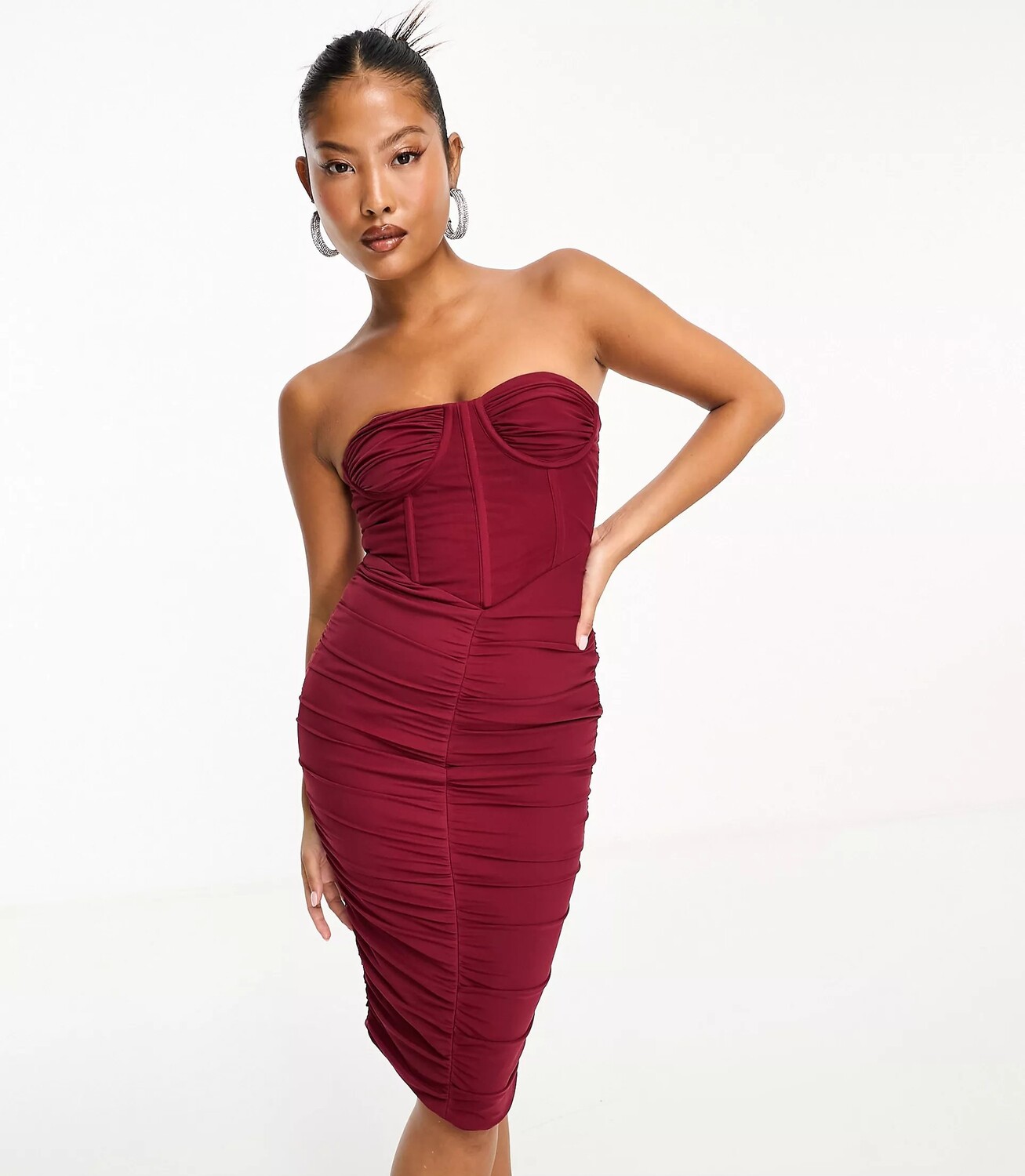 

Платье миди Jaded Rose Petite Contoured Corset, бордовый, Красный