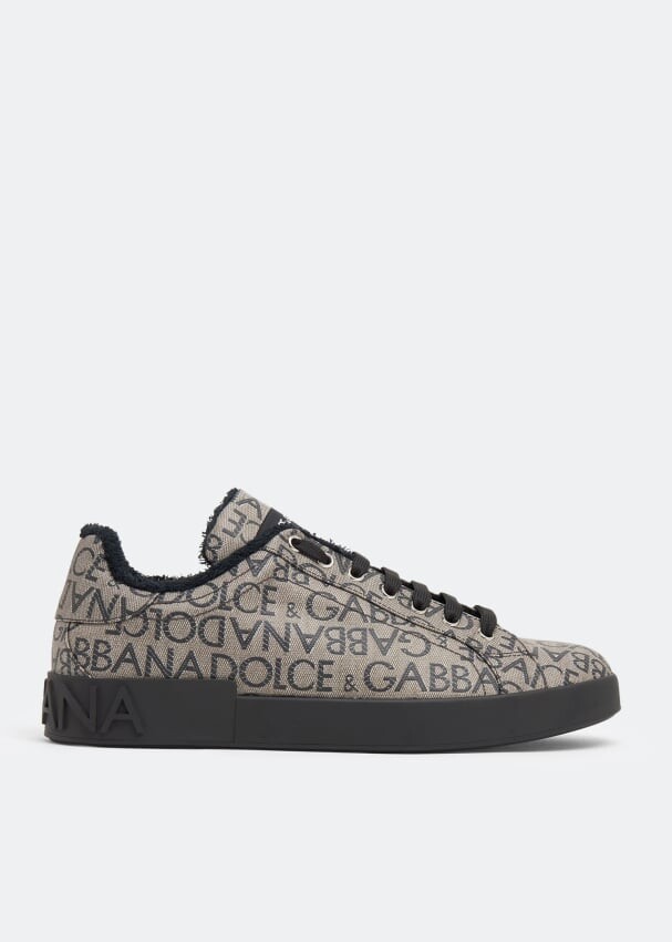 

Кроссовки DOLCE&GABBANA Portofino jacquard sneakers, коричневый