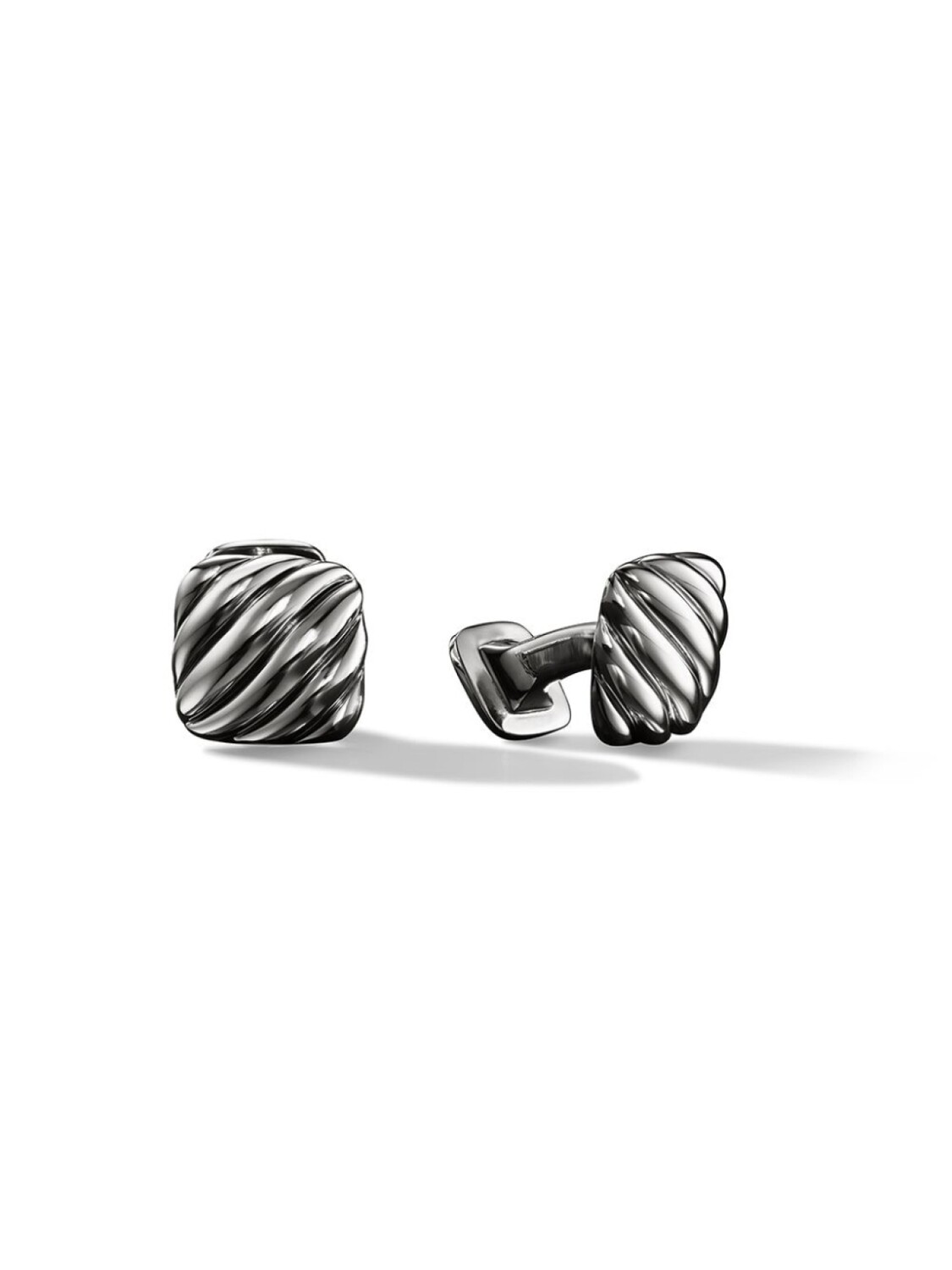 

Серебряные запонки Sculpted Cable Cushion David Yurman, серебряный