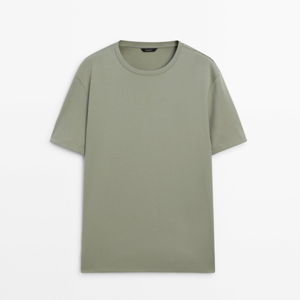 

Футболка Massimo Dutti Short Sleeve Mercerised Cotton, светло-зеленый