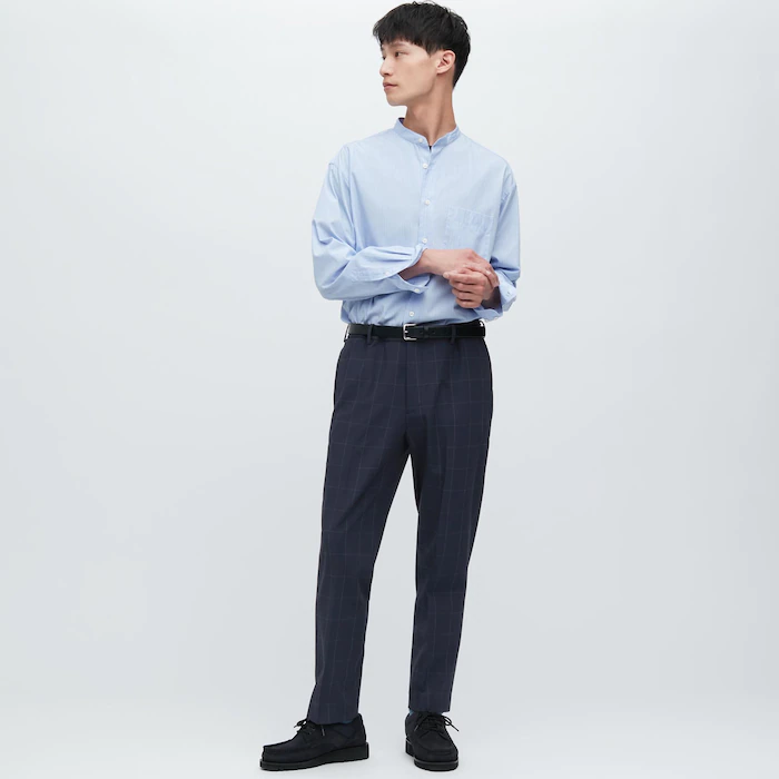 

Мужские брюки Uniqlo Smart Patterned Ankle Length, тёмно-синий