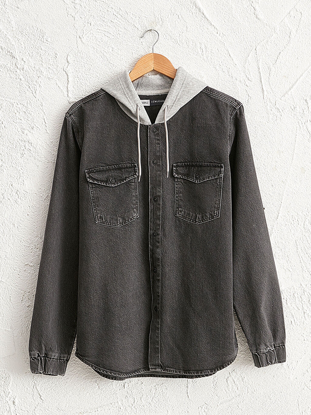 

Джинсовая рубашка оверсайз с капюшоном LCW Casual