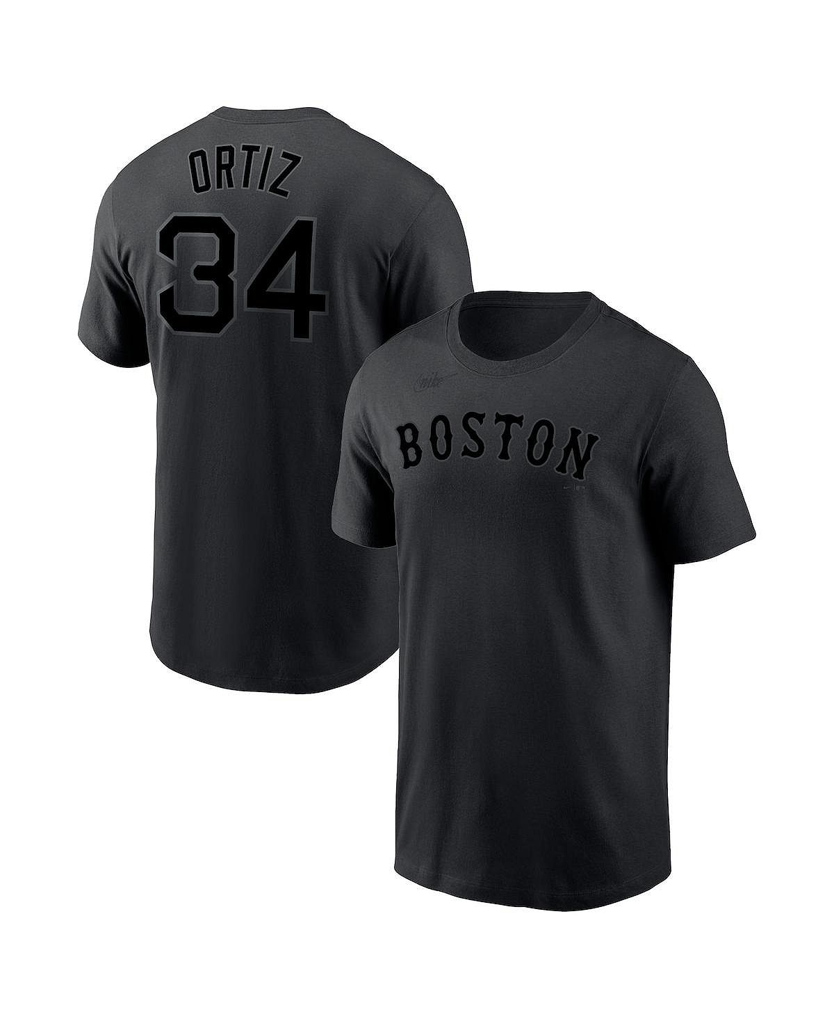 Мужская футболка david ortiz black boston red sox с именем и номером Nike, черный