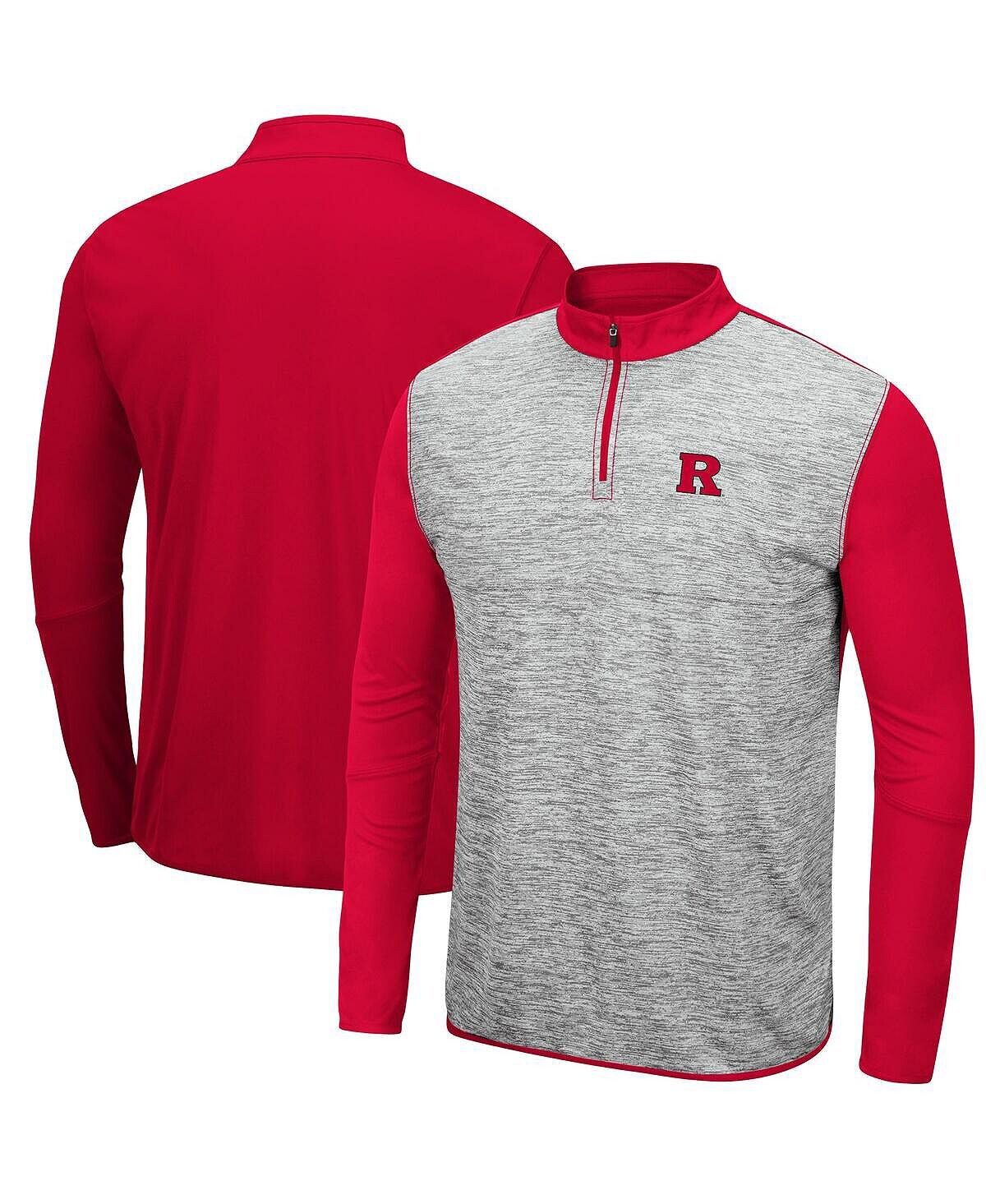 

Мужская серая меланжевая куртка scarlet rutgers scarlet knights prospect с молнией на четверть Colosseum, мульти