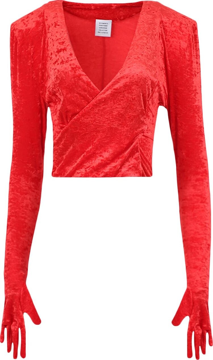 Vetements Velvet Dynasty Top With Gloves Red