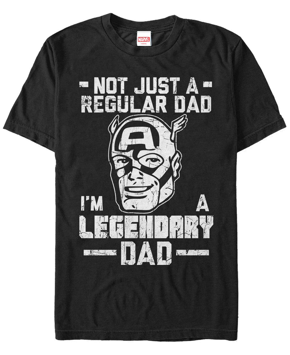 Мужская футболка legendary dad man с коротким рукавом с круглым вырезом Fifth Sun, черный