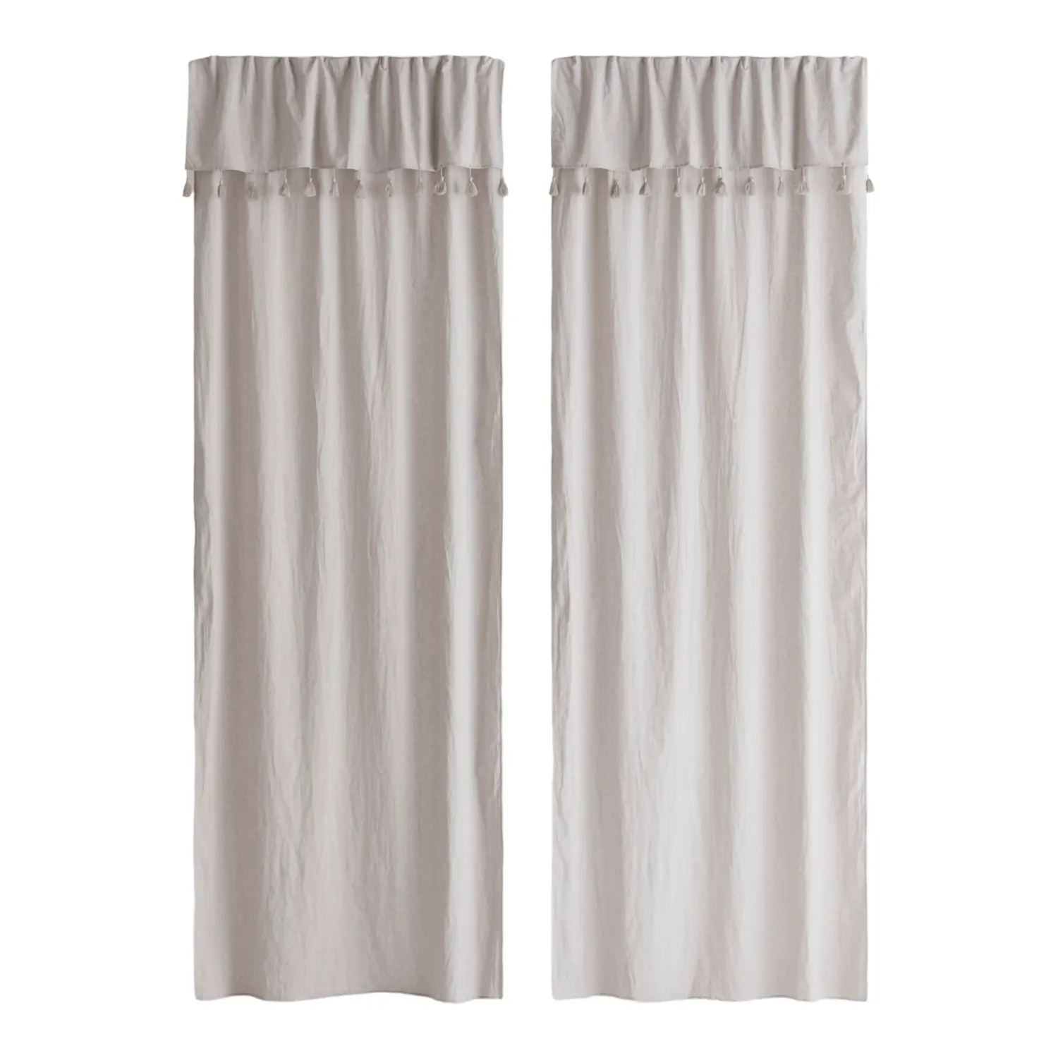

Шторы H&M Home 2-pack Tasseled Panels, 2 предмета, светло-серый