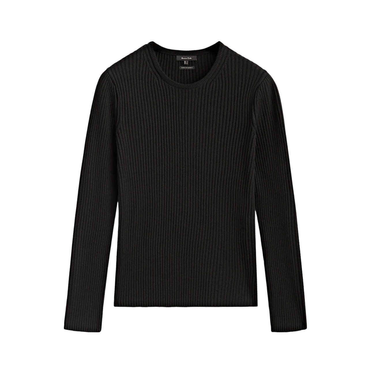 

Свитер Massimo Dutti Crew Neck Ribbed, черный