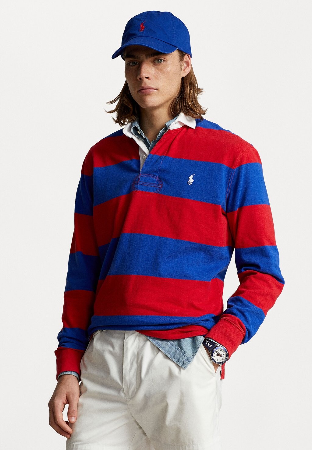 

Поло Long Sleeve Rugby Polo Ralph Lauren, цвет red/rugby royal