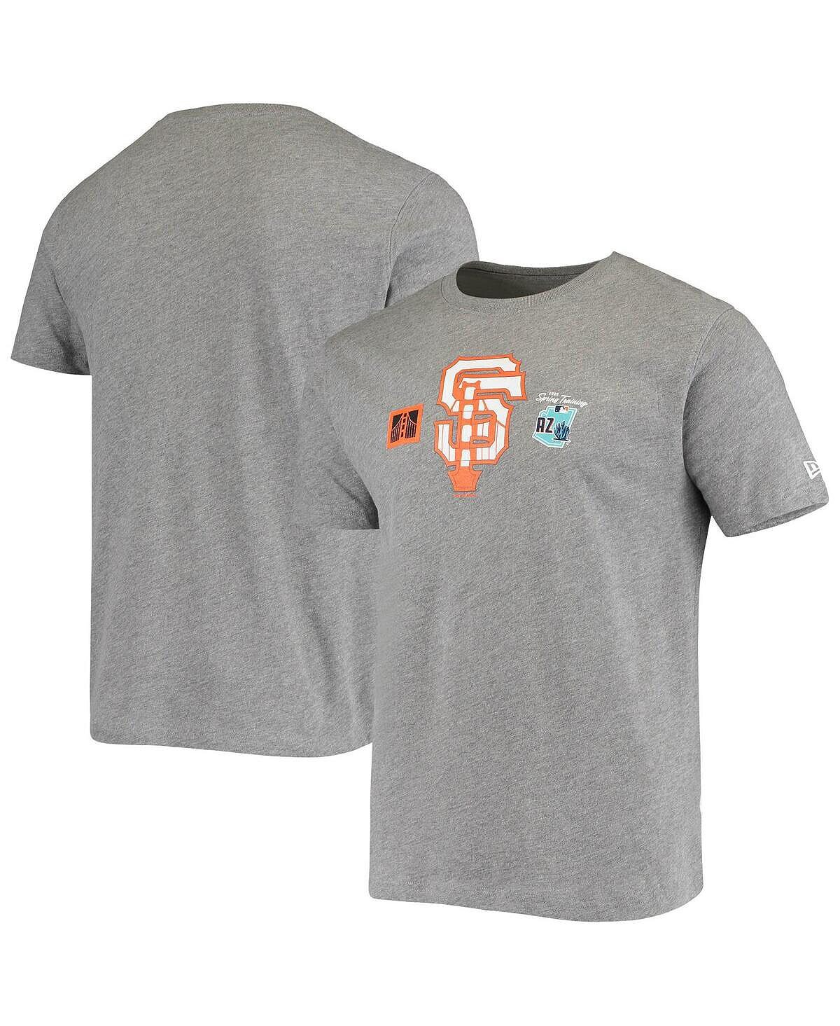 

Мужская серая футболка san francisco giants 2020 spring training, тренировочная футболка с ватином New Era, серый