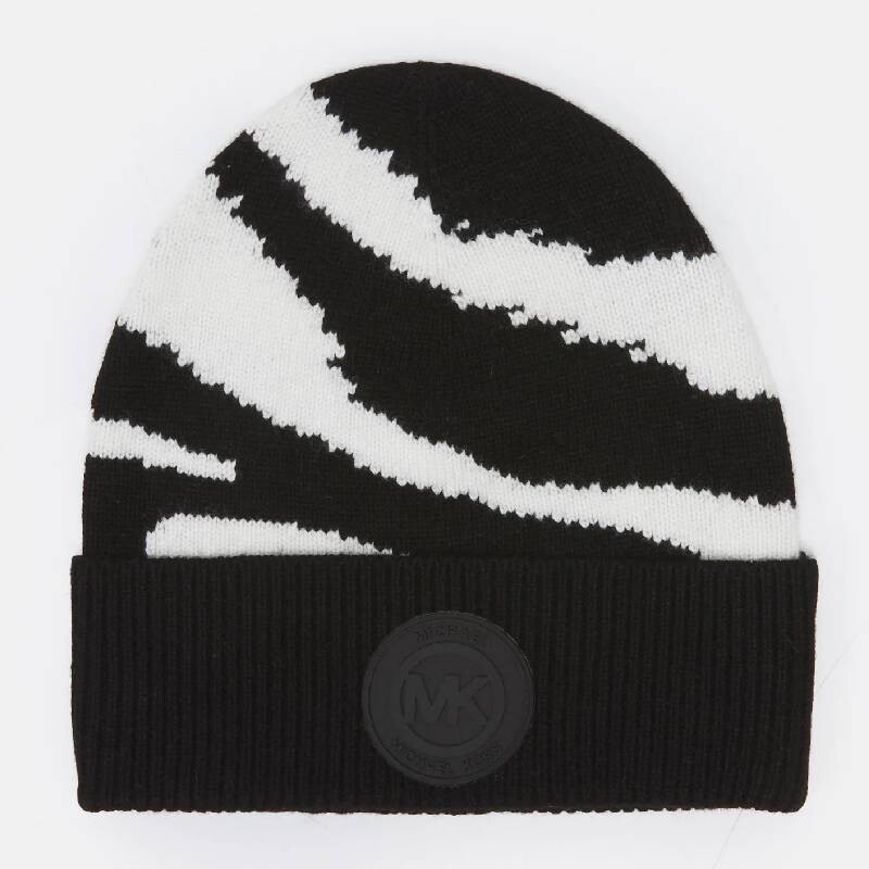 

Шапка Michael Kors Cash Blend Zebra Beanie, черный