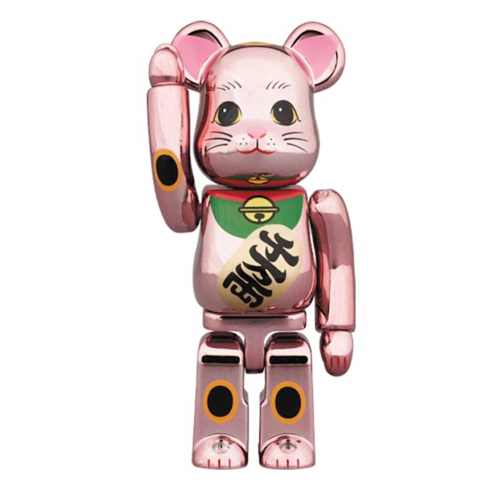 

Фигурка виниловая Bearbrick Maneki Neko Gold Plate 100%, золотисто-розовый