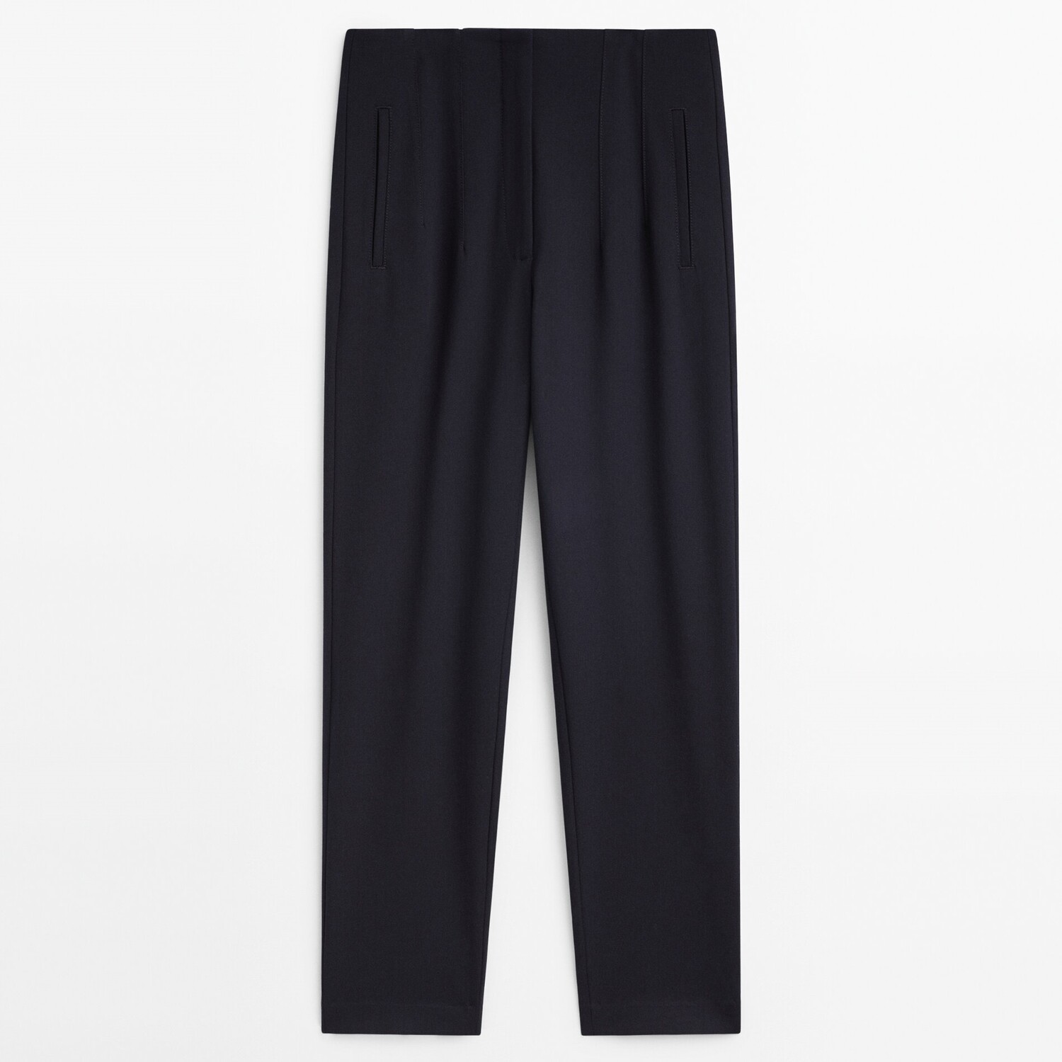 

Брюки Massimo Dutti High-waist Slim-fit, темно-синий