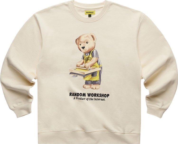 Толстовка Market Random Workshop Bear Crewneck 'Cream', кремовый - фото