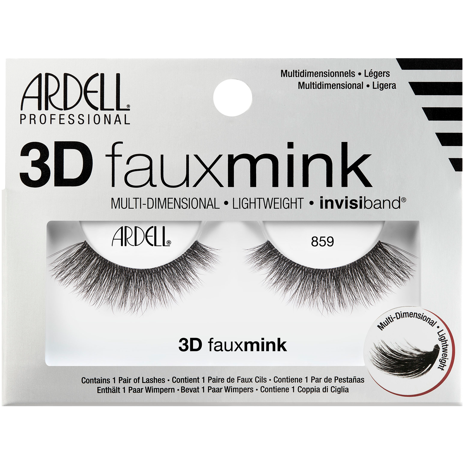 цена Ardell 3D Faux Mink 858 накладные ресницы на полоске, 1 упаковка