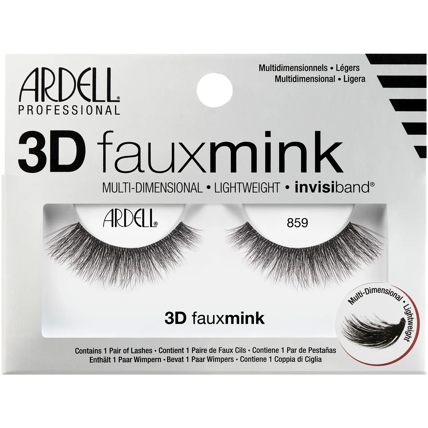 цена Ardell 3D Faux Mink 858 накладные ресницы на полоске, 1 упаковка