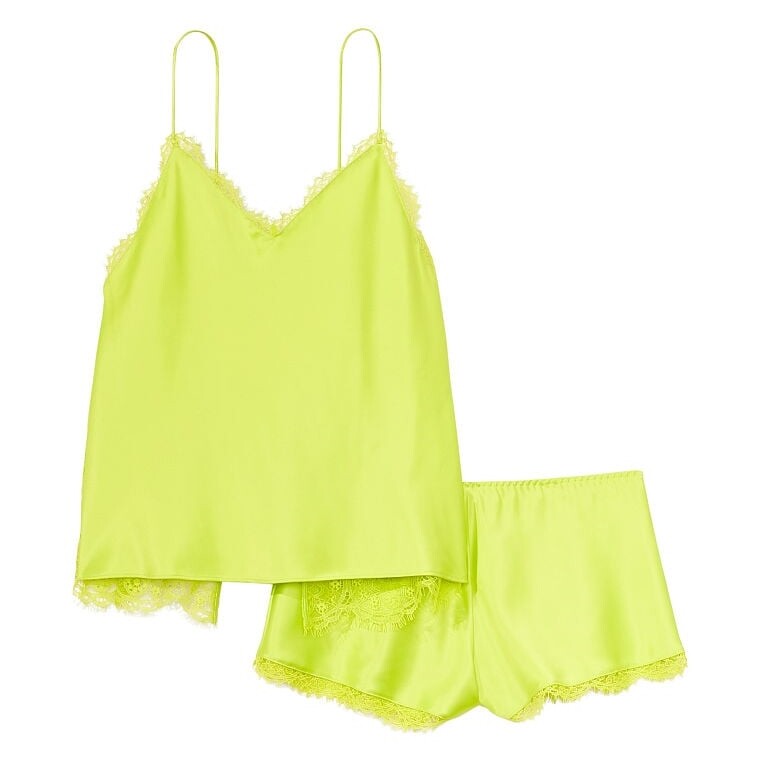 

Пижама Victoria's Secret Stretch Satin and Lace, лаймовый