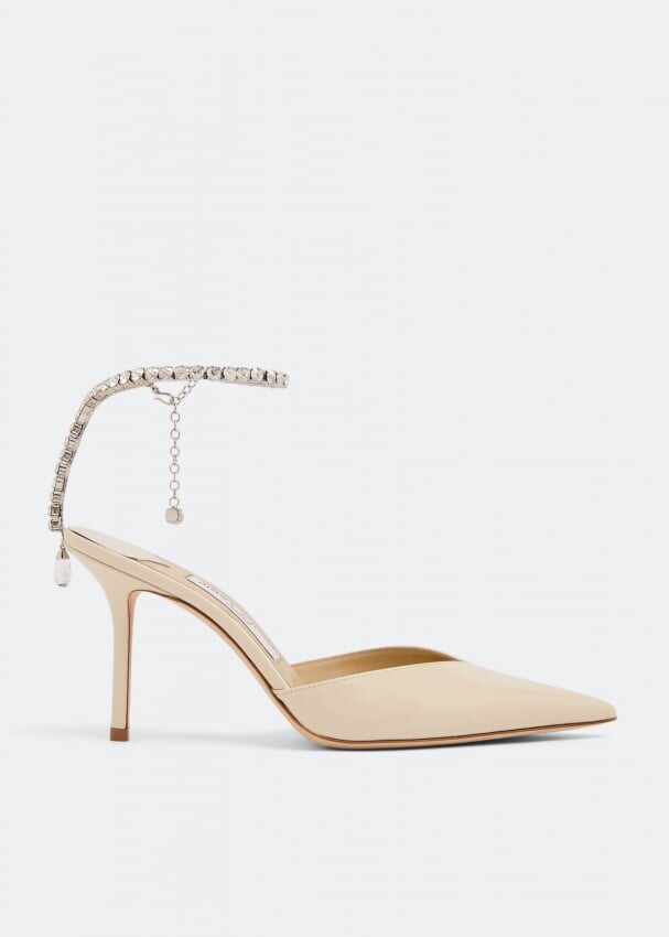 цена Туфли JIMMY CHOO Saeda 85 pumps, белый