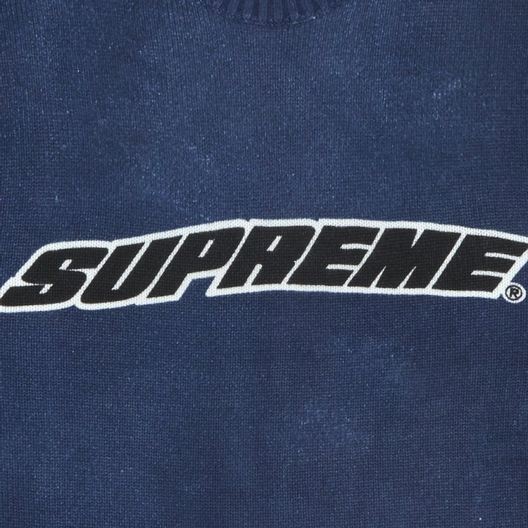 Свитер Supreme Printed Washed Sweater 'Navy', синий – купить