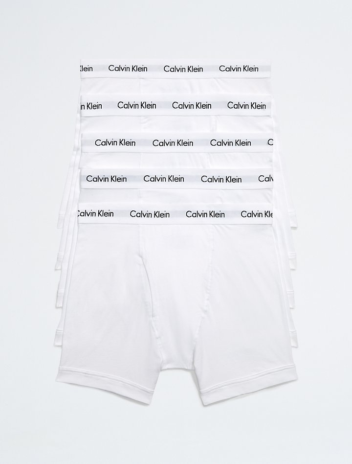 Комплект из 5 трусов-боксеров из хлопка стрейч Calvin Klein, белый