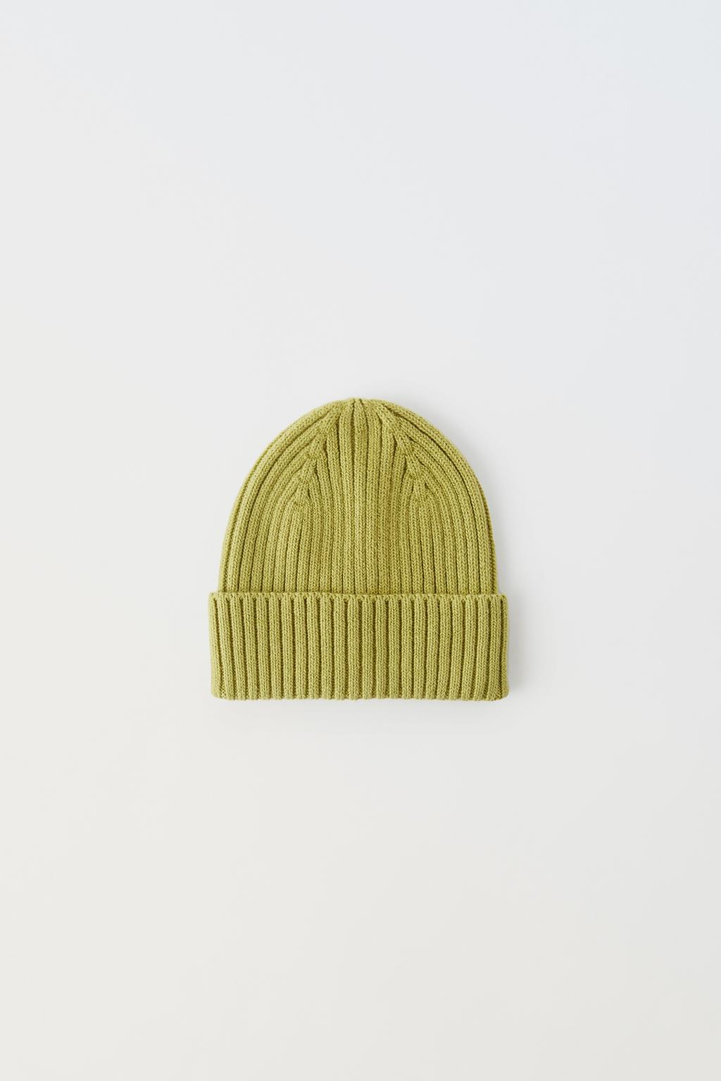 цена Вязанная шапка ZARA, светло-зеленый