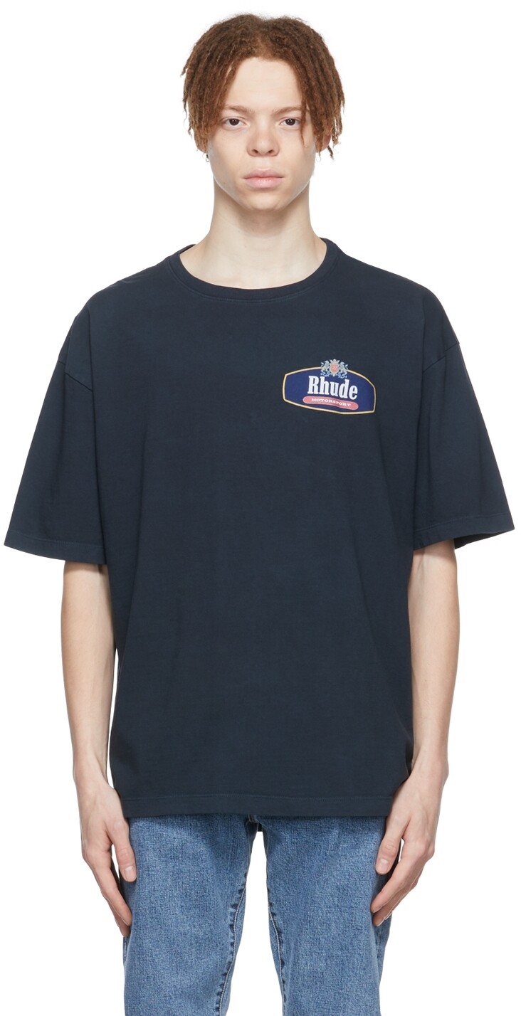 

Черная хлопковая футболка Rhude