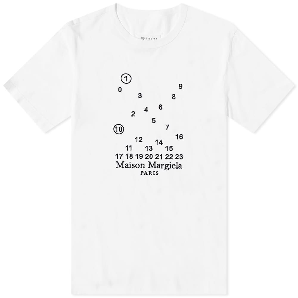 

Футболка Maison Margiela Embroidered Numbers Logo Tee, Белый
