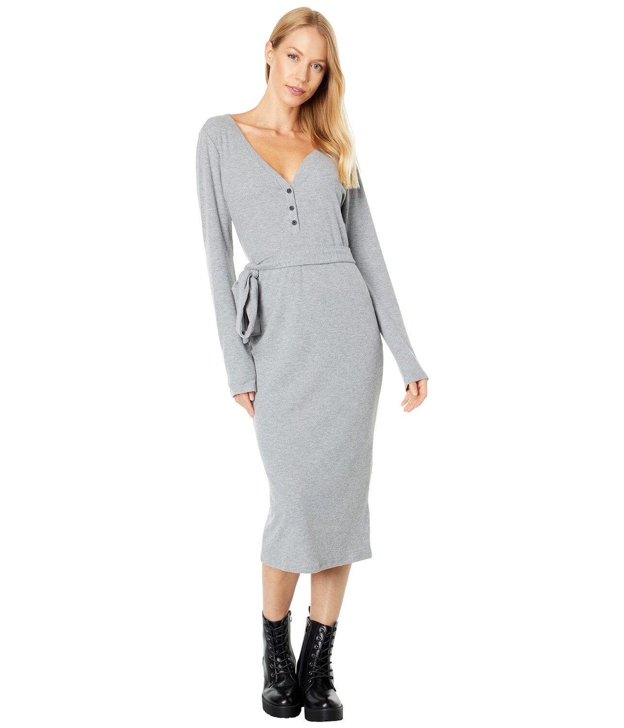 

Платье 1.STATE, Long Sleeve V-Neck Henley Dress